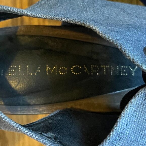 Stella McCartney Blue Denim Lace Up High Heels Sandals Women's Sz EU 41 US 10.5 - Picture 3 of 8